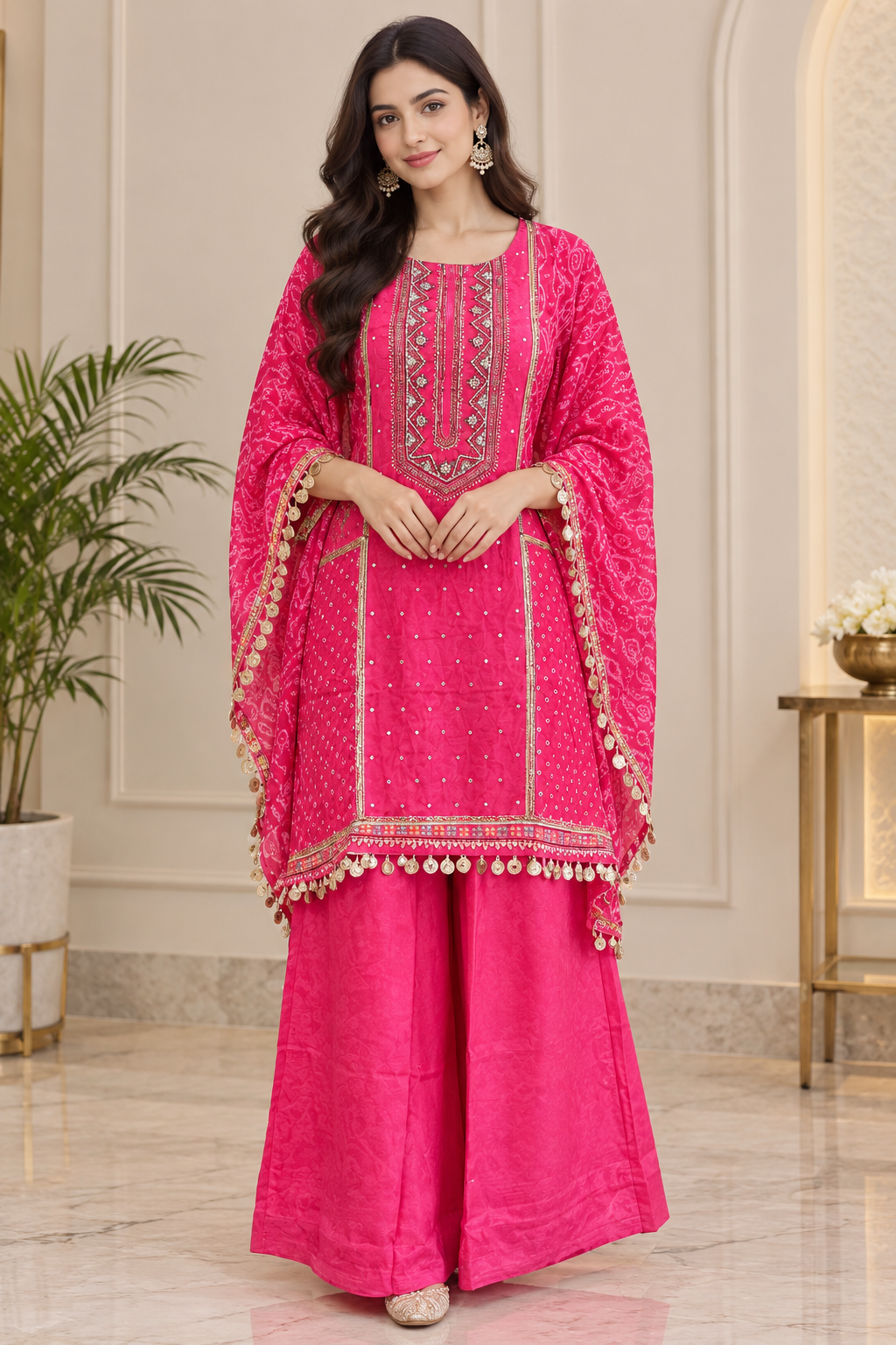 Inaaya pink kaftan suit set (INCP 062)