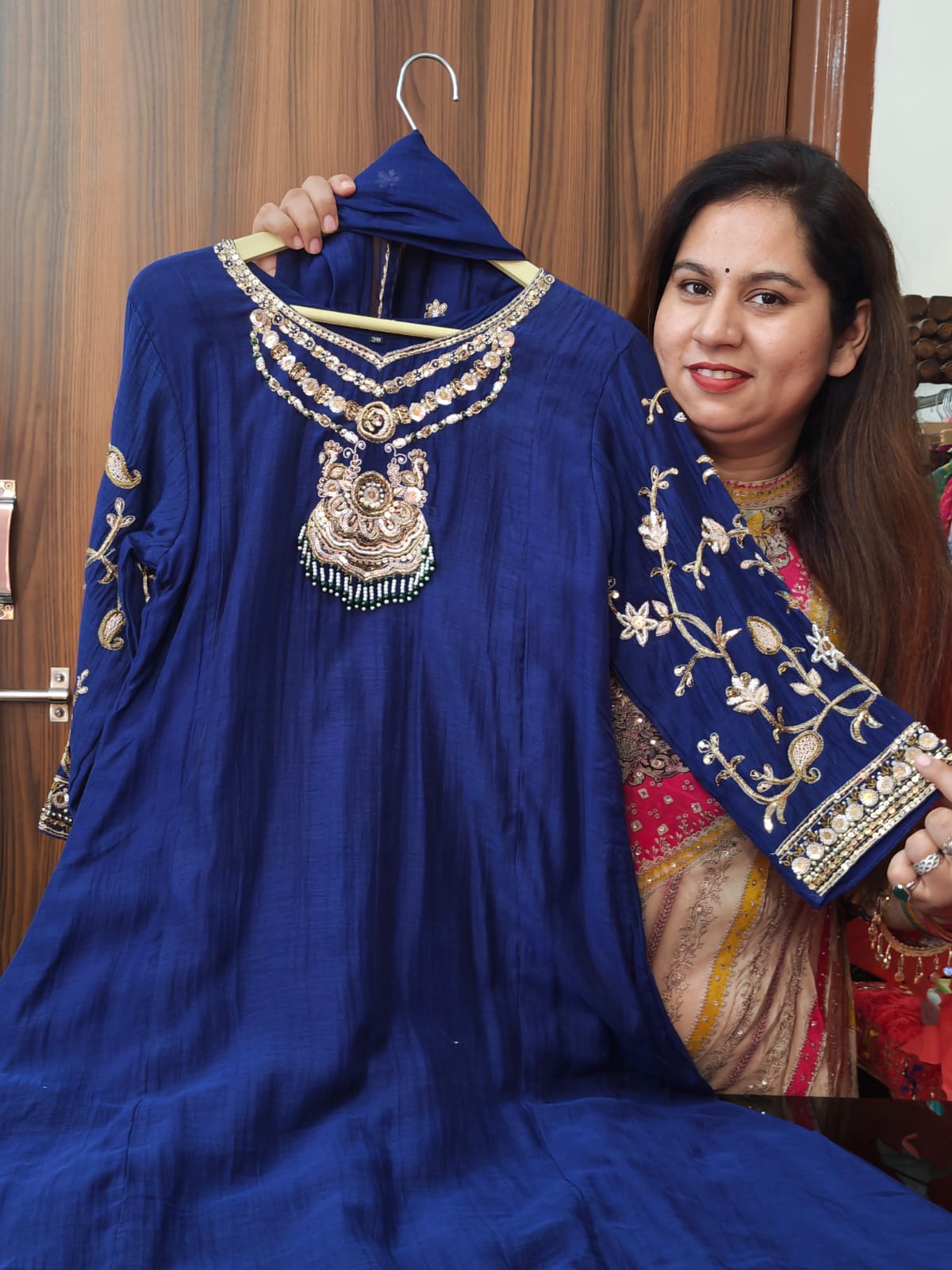 Inaaya blue pure mul chanderi suit set (INCP 126)