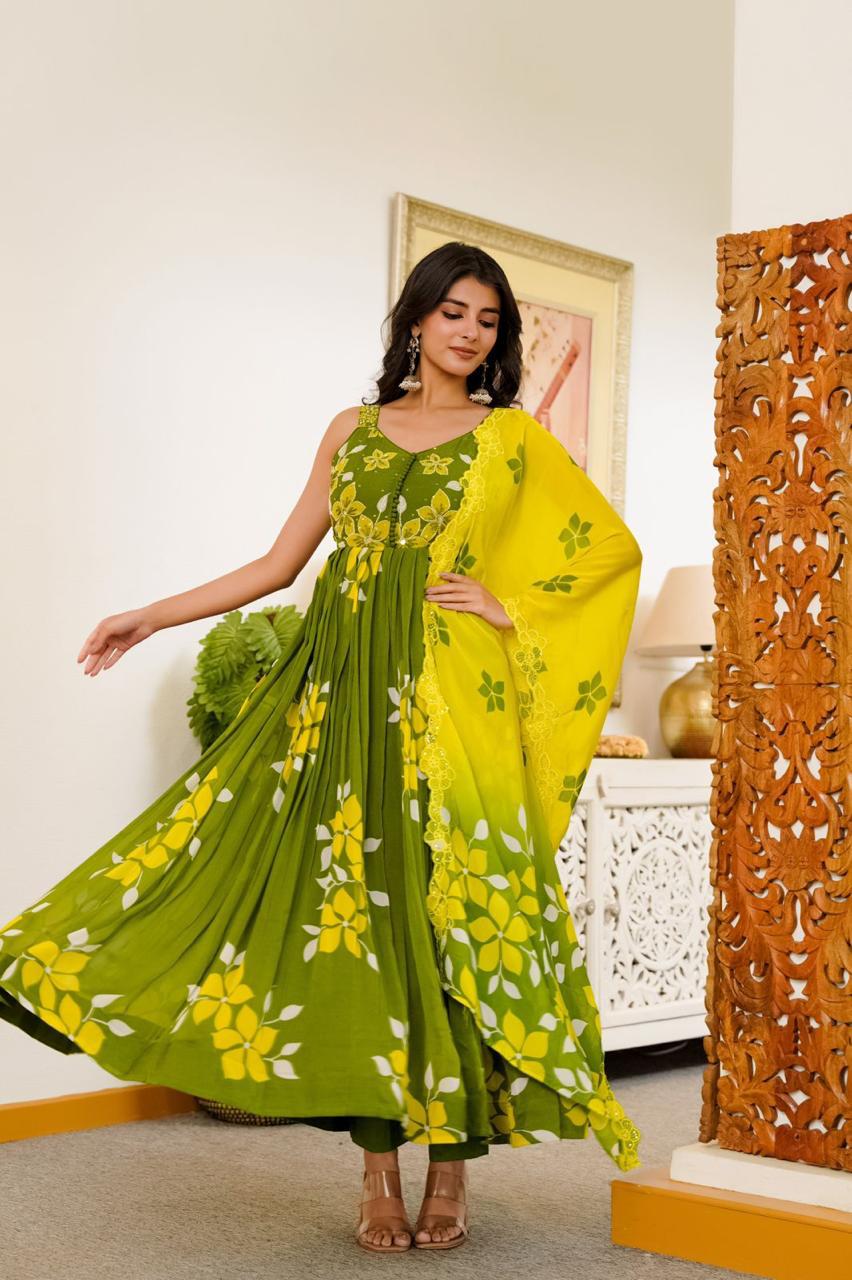 Inaaya multicolor printed anarkali suit set (INCP 174)