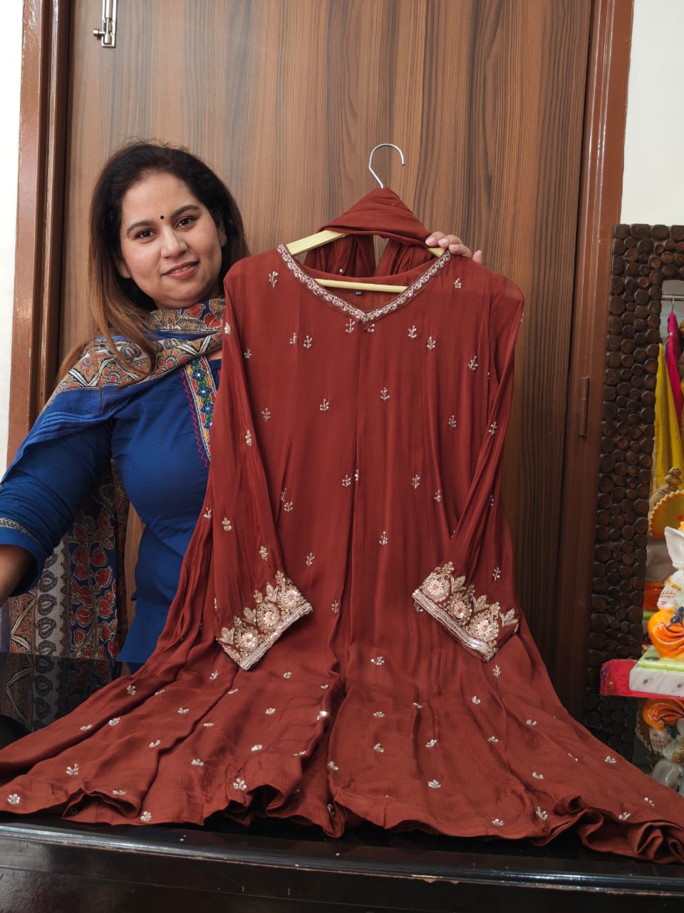 Inaaya hand work pure chinnon anarkali suit (INCP 216)