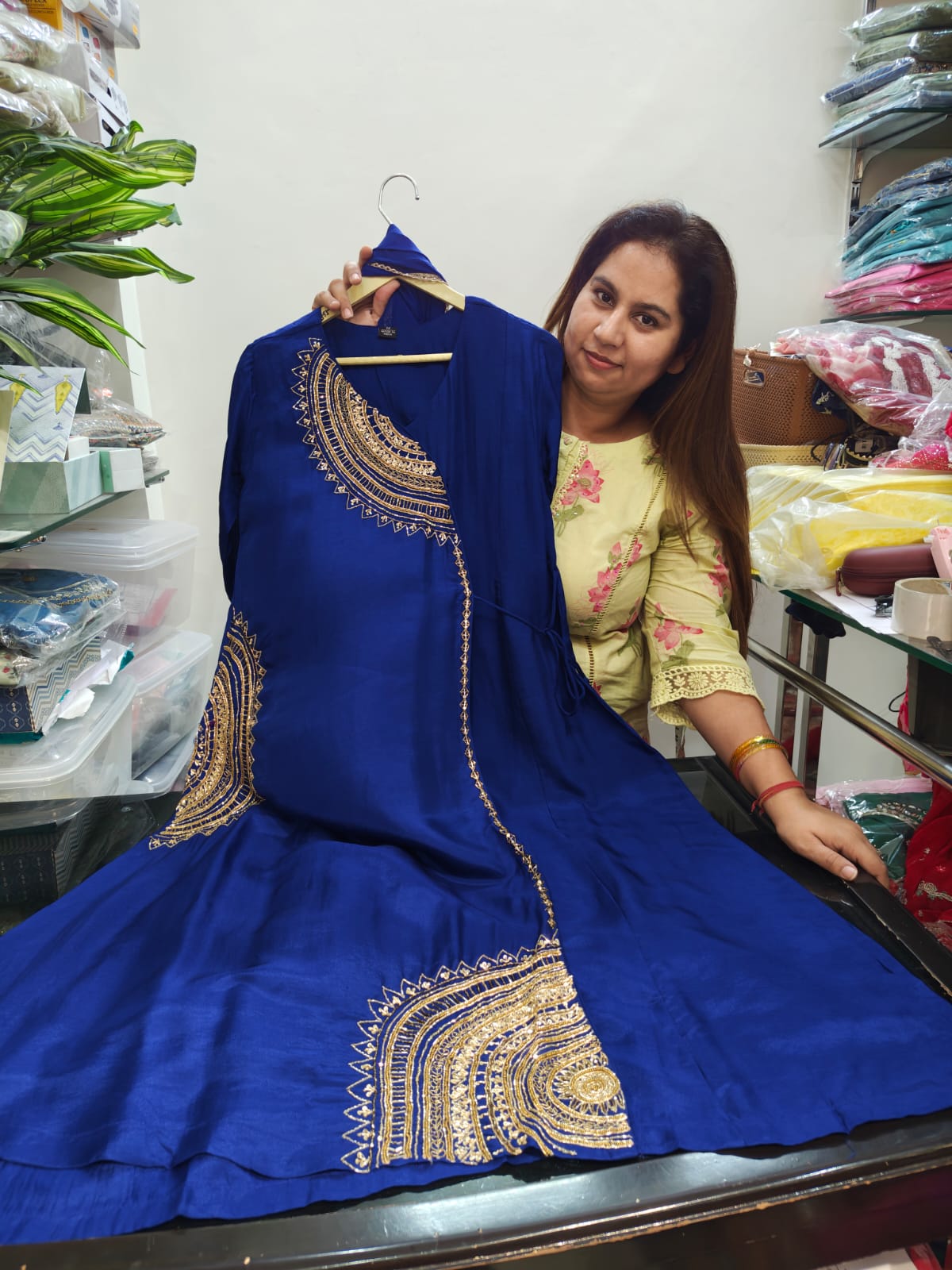 Inaaya blue russian silk suit set (INCP 221)