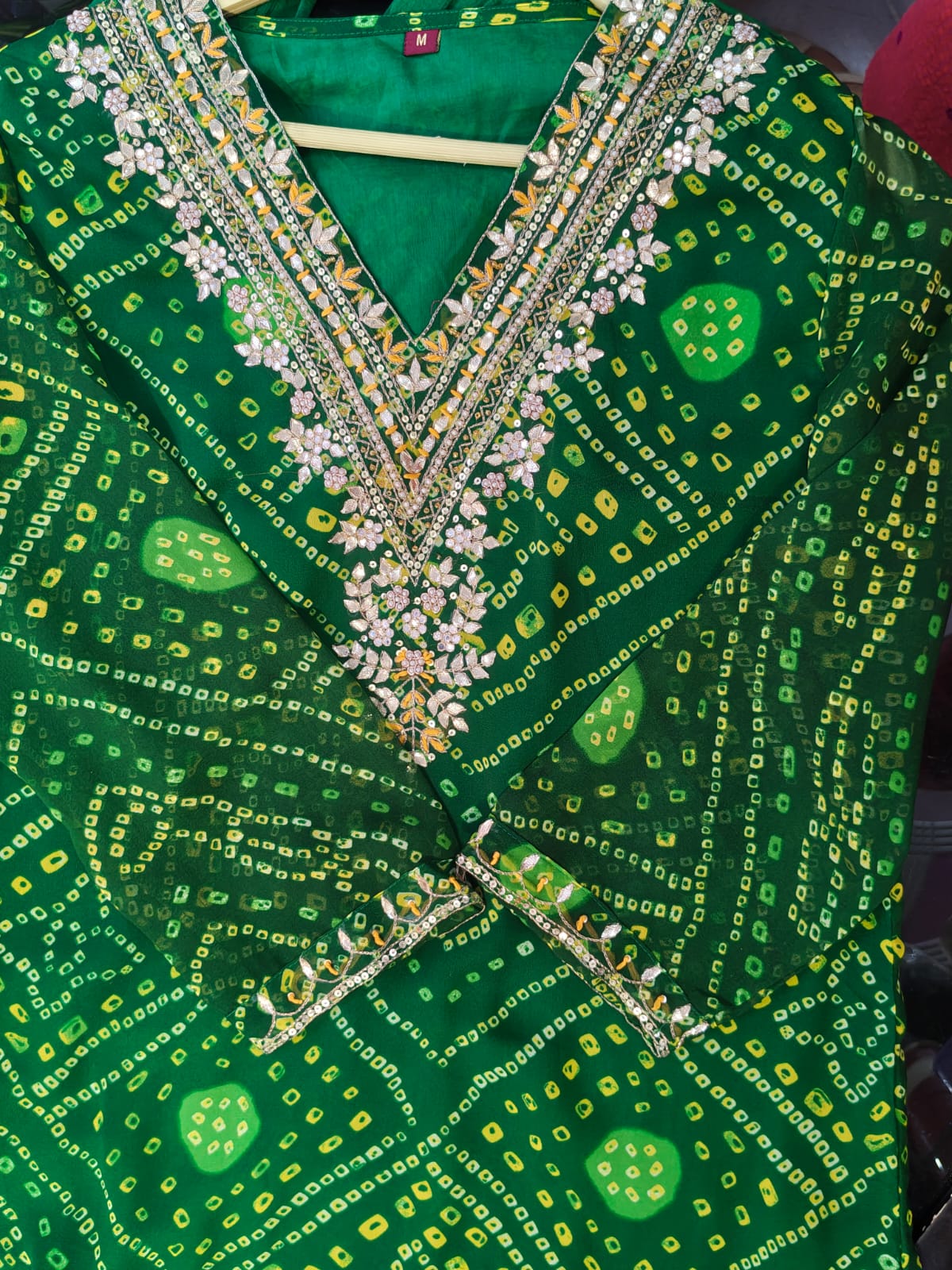 Inaaya green pure shiffon straight suit set (INCP 098)