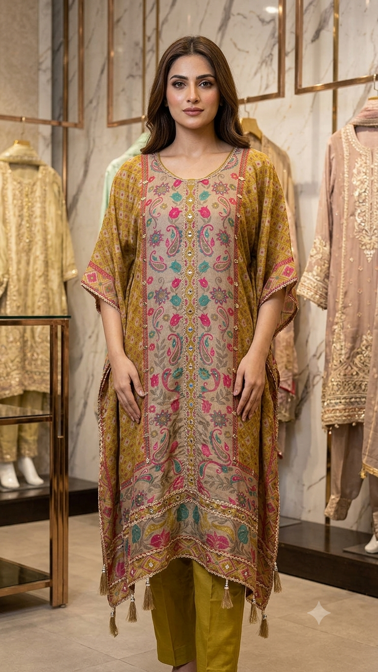 Inaaya printed kaftan suit set (INCP 070)