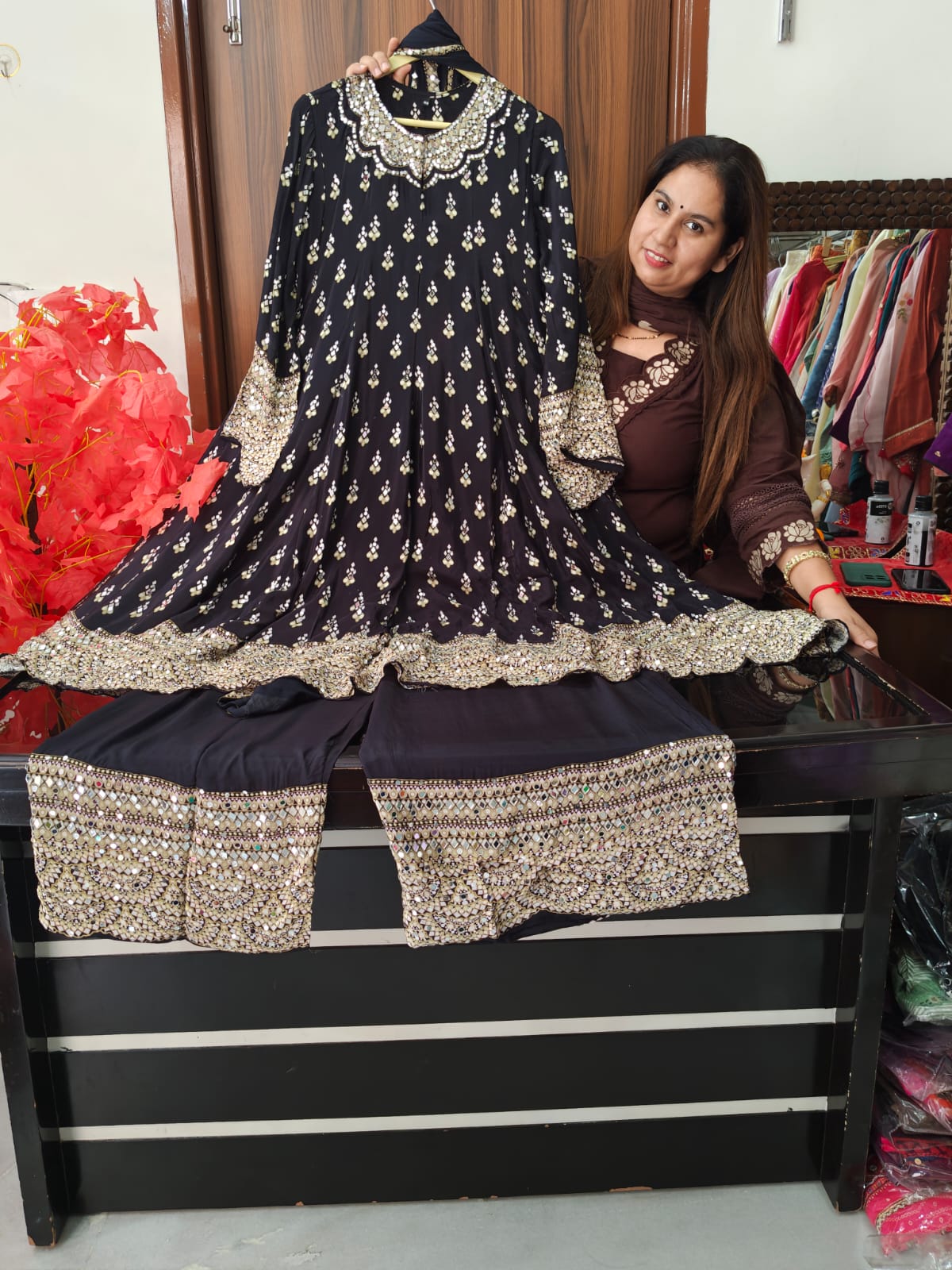 Inaaya black anarkali suit set (INCP 030)