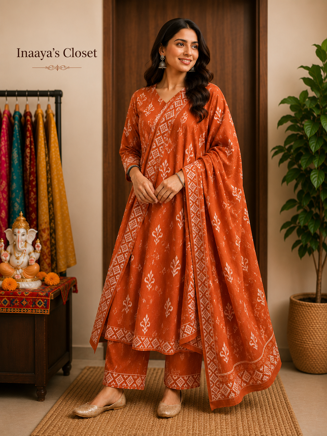 Rust Heritage Handblock Suit