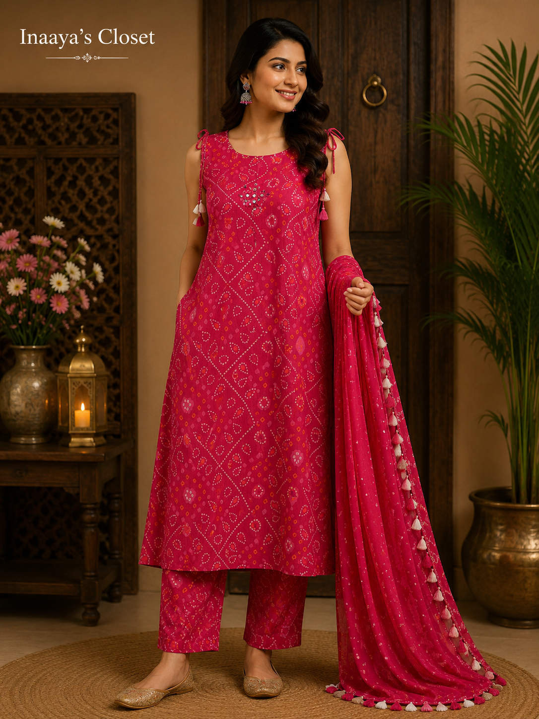 Bandhani Print Kurta Set