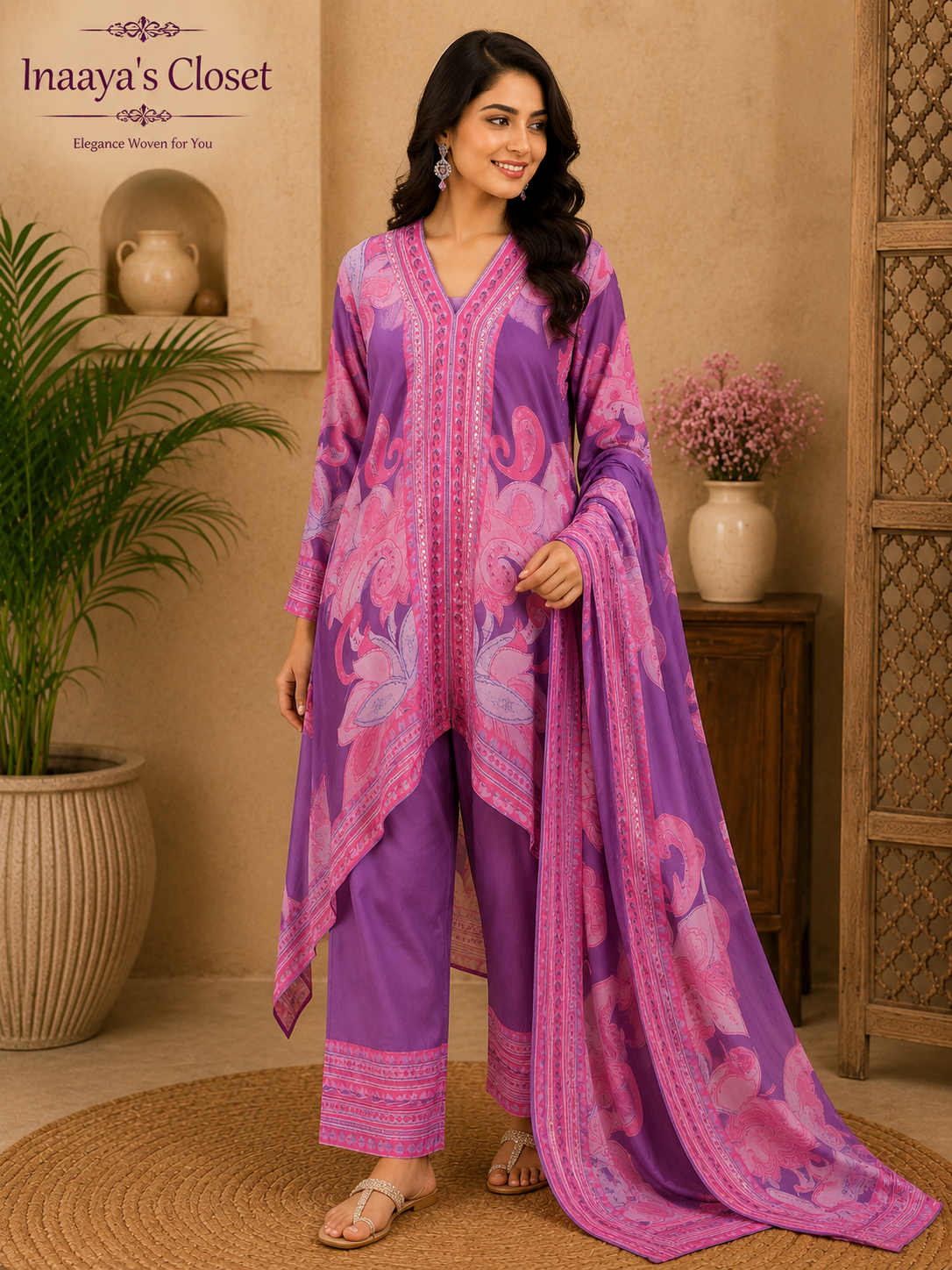 Digital Print Kaftan Suit
