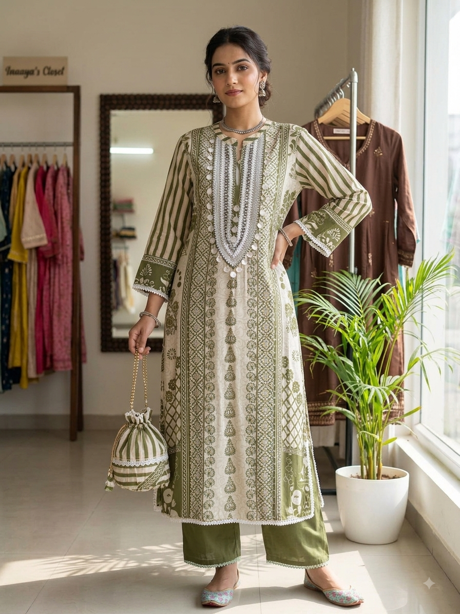 Geometric Printed Kurta Set