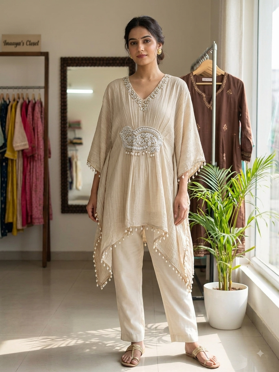 Textured Kaftan Set