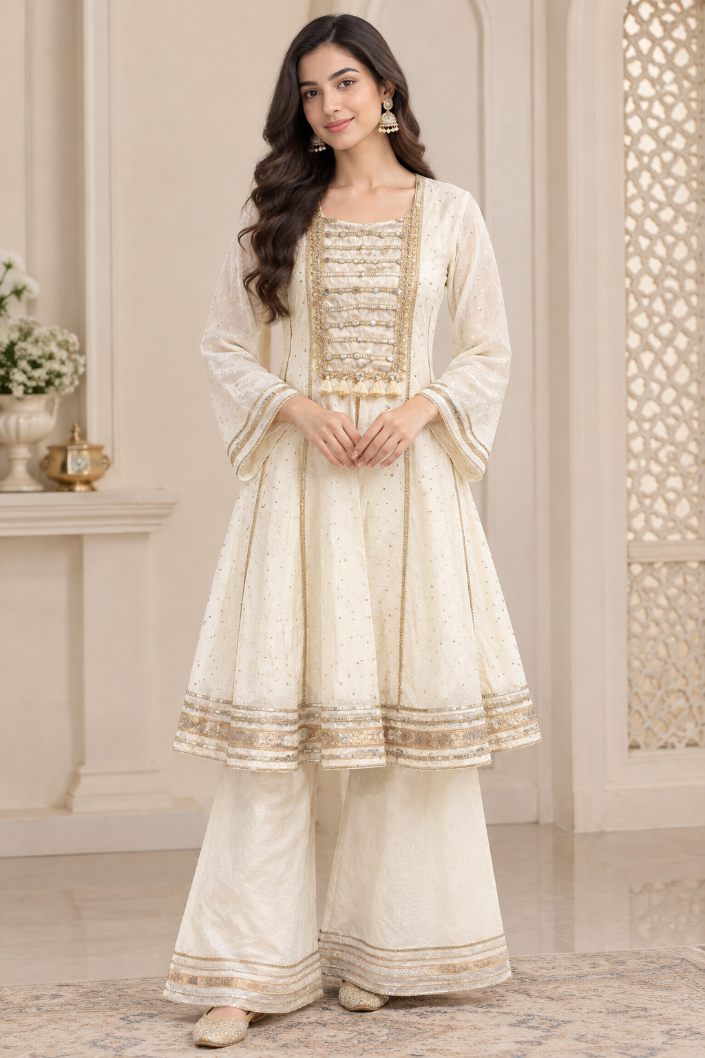 Inaaya Ivory party wear suit set (INCP 063)