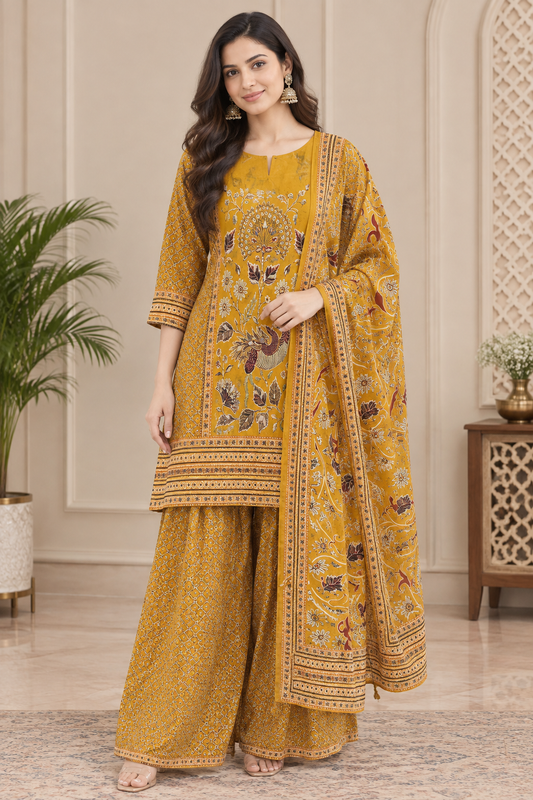 Inaaya mustard yellow farshi suit set (INCP 065)