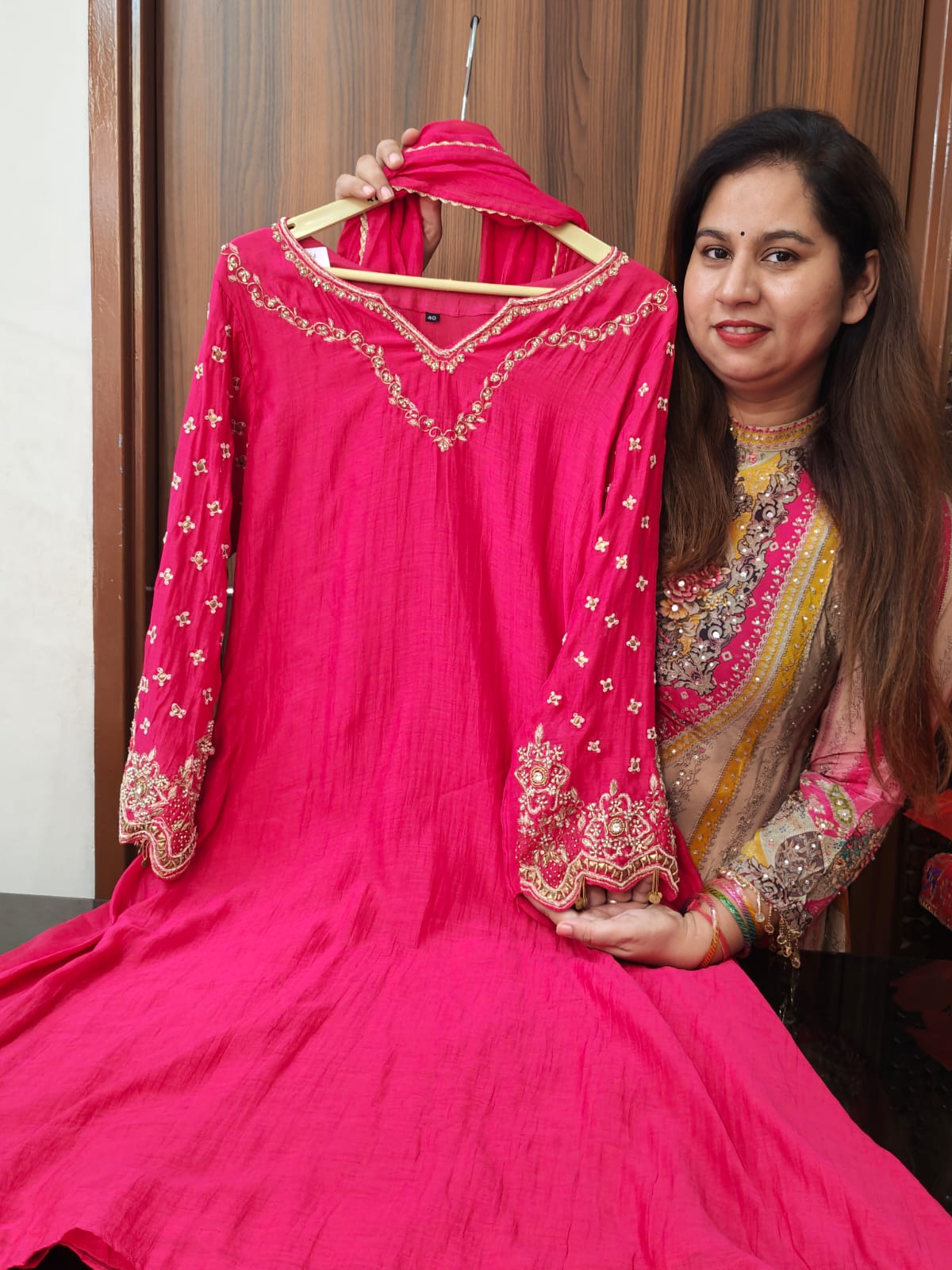 Inaaya pink pure mul chanderi suit set (INCP 129)