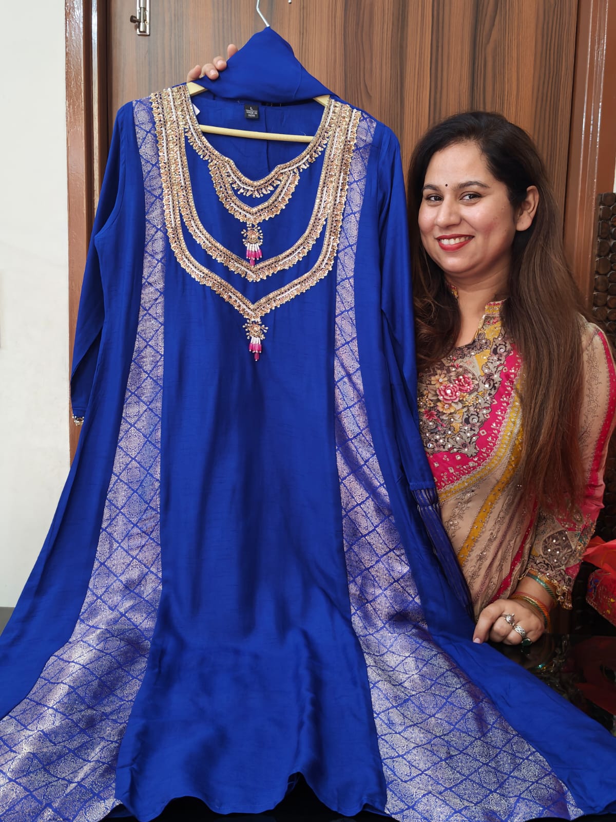 Inaaya blue pure mul chanderi suit set (INCP 134)