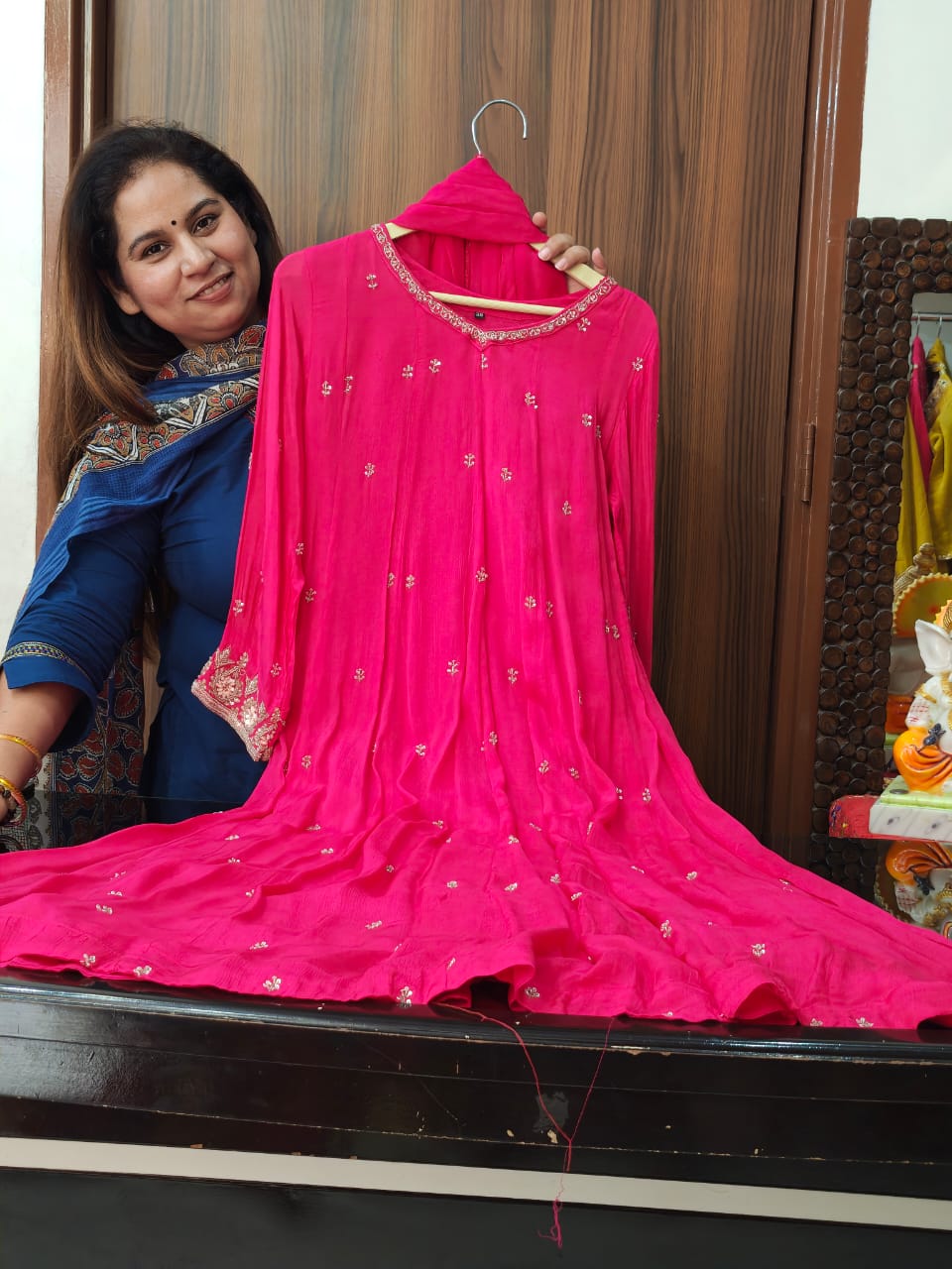 Inaaya hand work pure chinnon anarkali suit (INCP 217)
