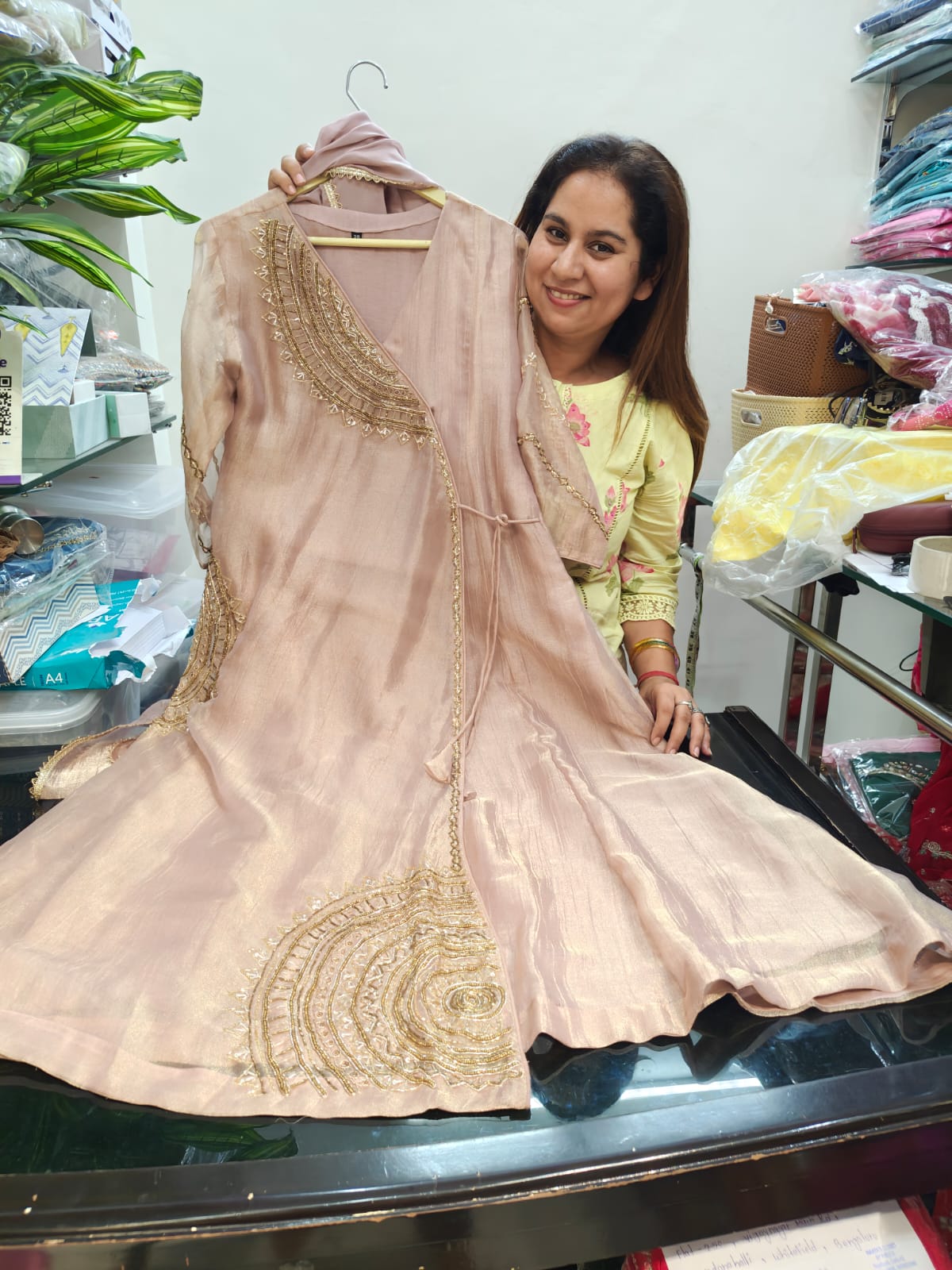 Inaaya salsa fabric angarkha suit set (INCP 224)