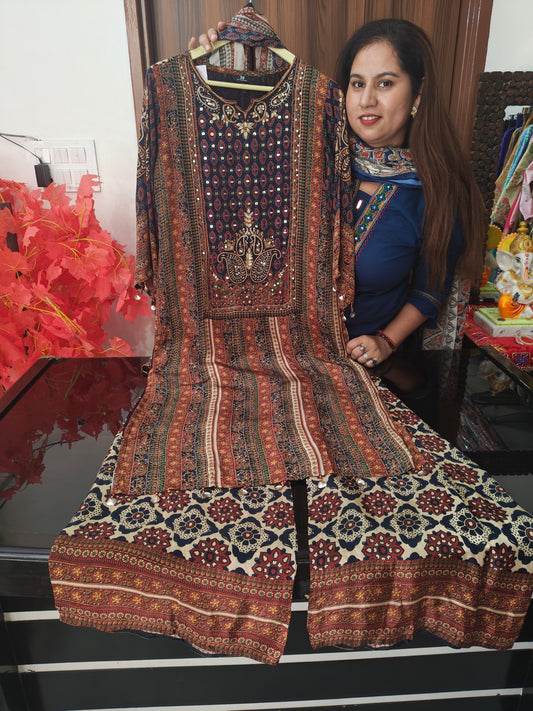 Inaaya pure mul chunderi suit set (INCP 075)