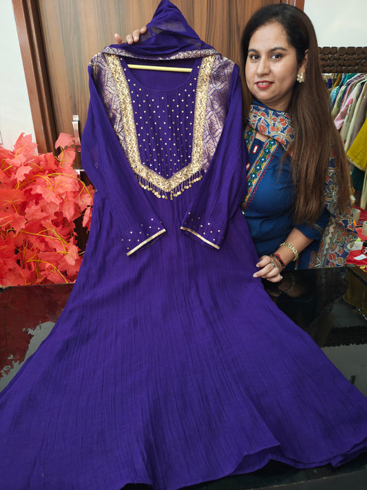 Inaaya pure mul chunderi suit set (INCP 074)