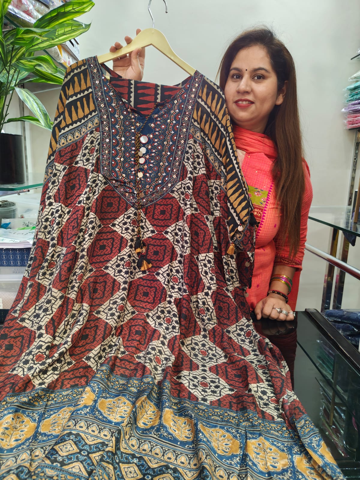 Inaaya chocolate brown kaftan suit set (INCP 088)