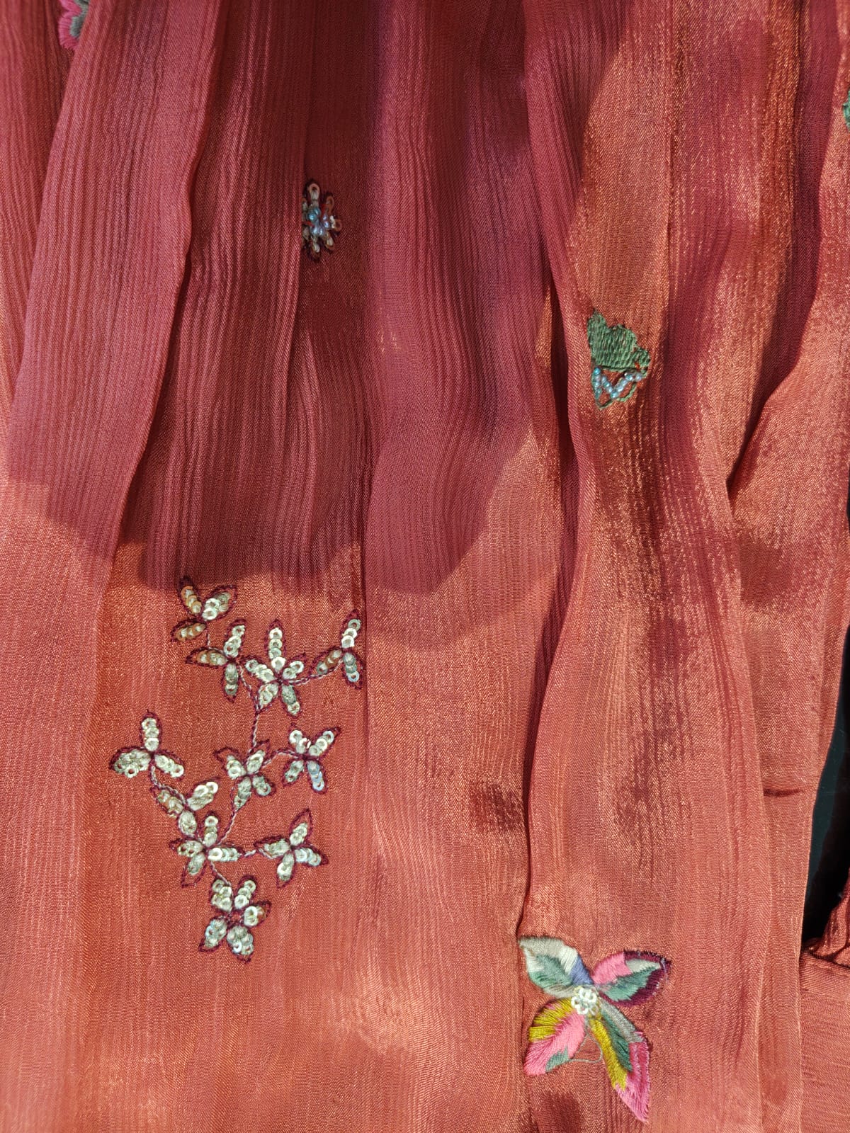 Inaaya coral peach floral coord suit set (INCP 089)