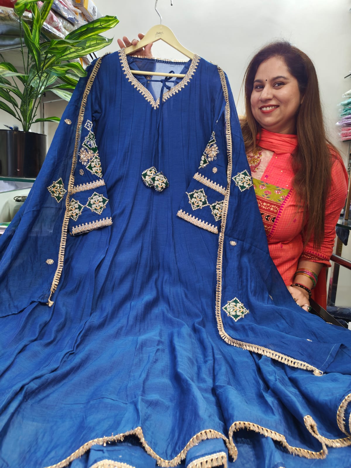Inaaya Navy blue coord suit set (INCP 090)