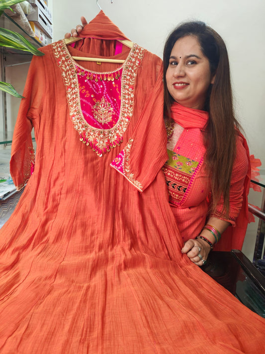 Inaaya Camellia pure mul chunderi suit set (INCP 104)