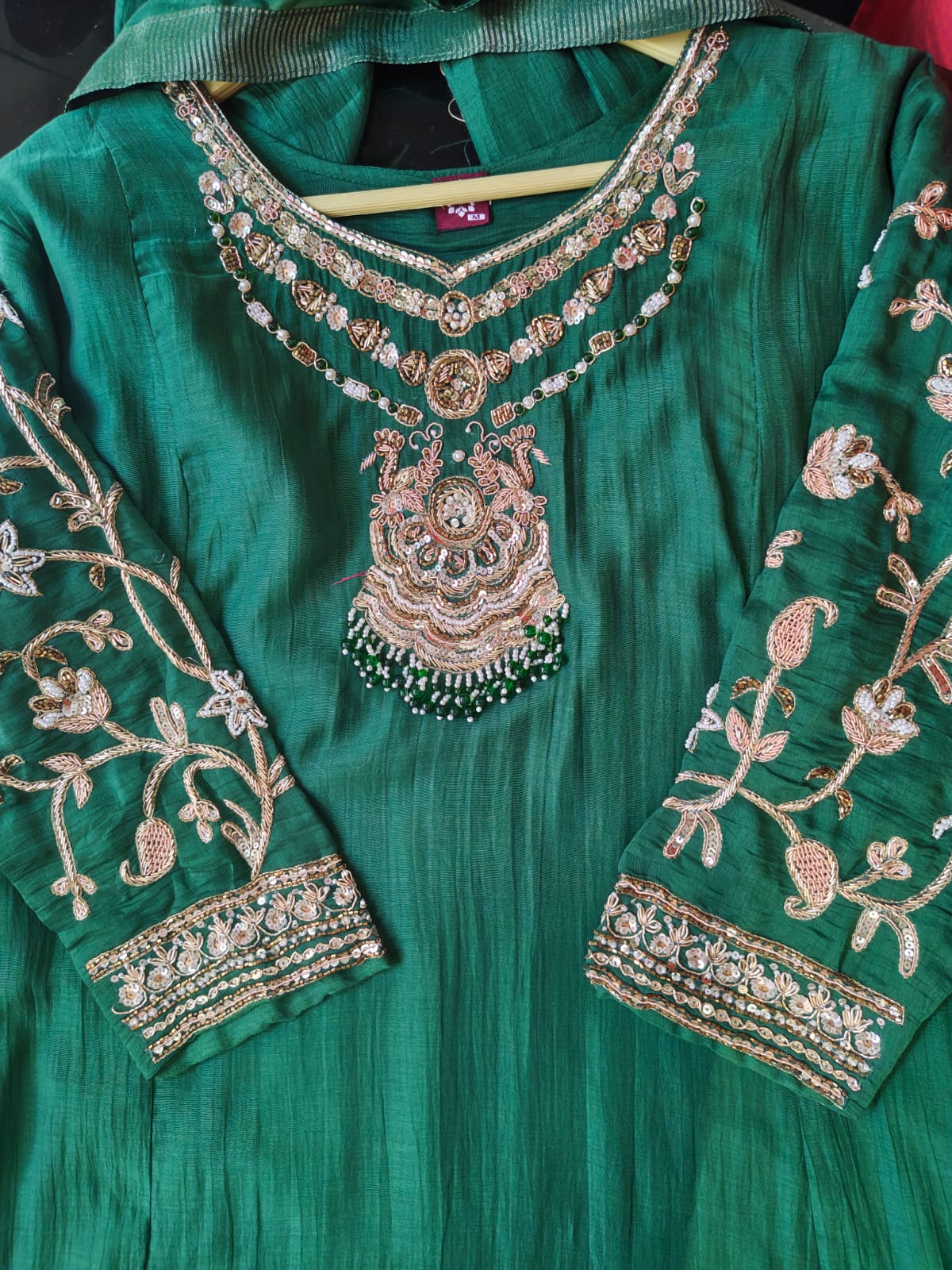 Inaaya green pure mul chanderi suit set (INCP 107)