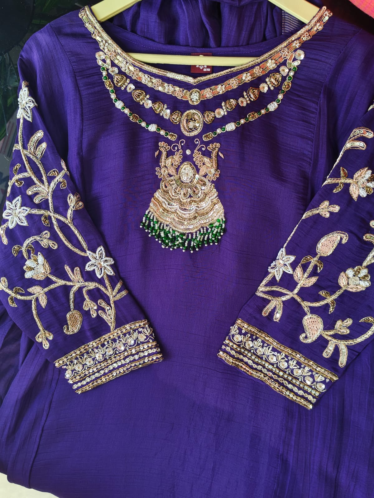 Inaaya dark blue pure mul chanderi suit set (INCP 108)