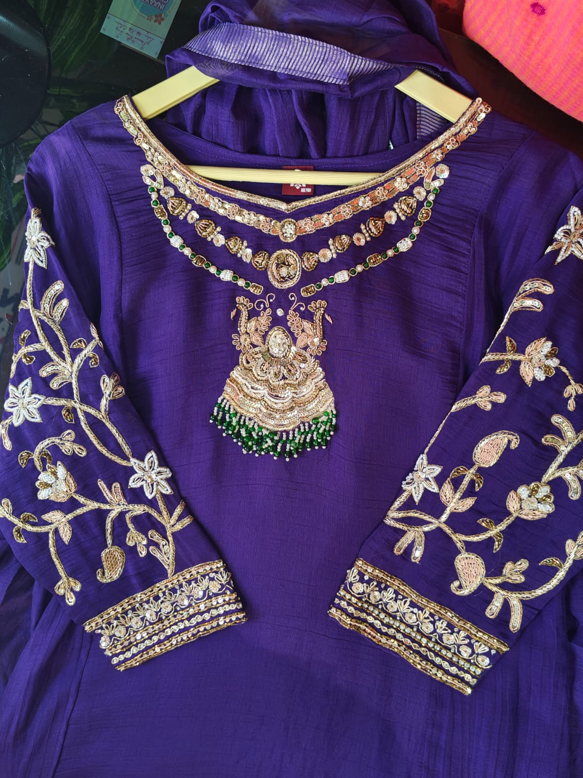 Inaaya dark blue pure mul chanderi suit set (INCP 108)