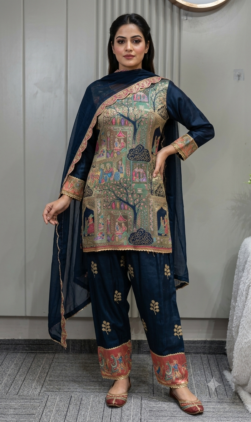 Inaaya slate blue party wear suit set (INCP 068)