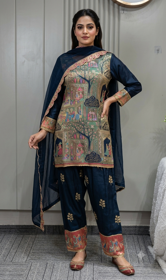 Inaaya slate blue party wear suit set (INCP 068)