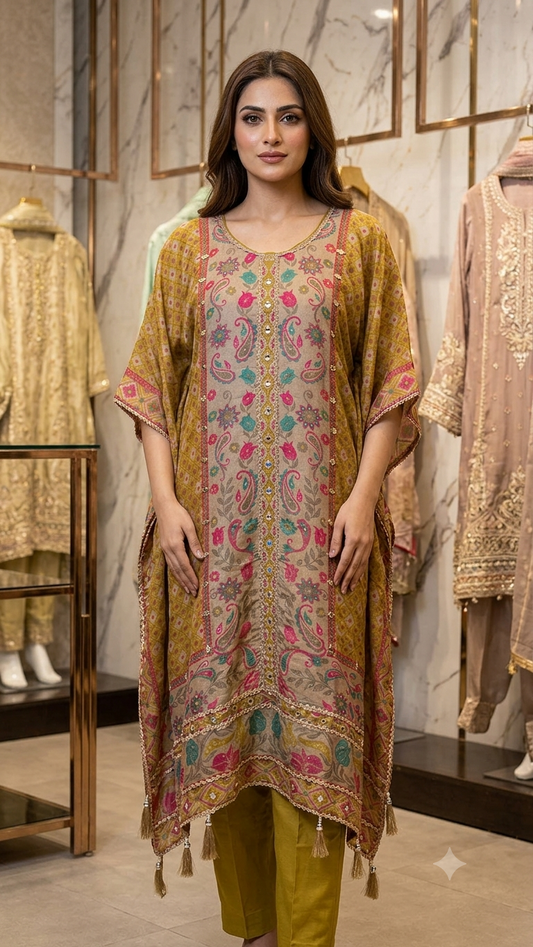 Inaaya printed kaftan suit set (INCP 070)