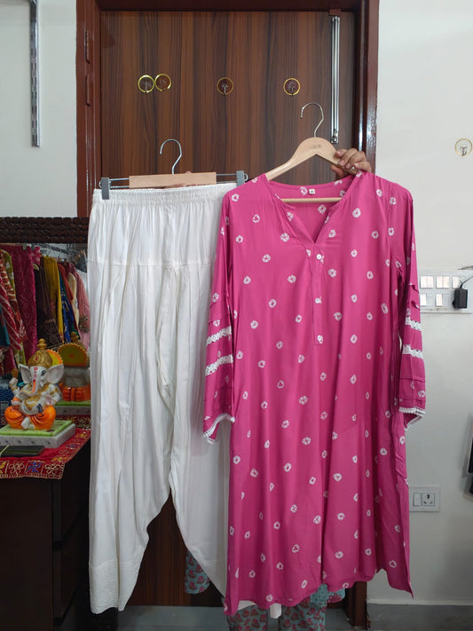 Inaaya Pink Floral Buti Cotton Suit
