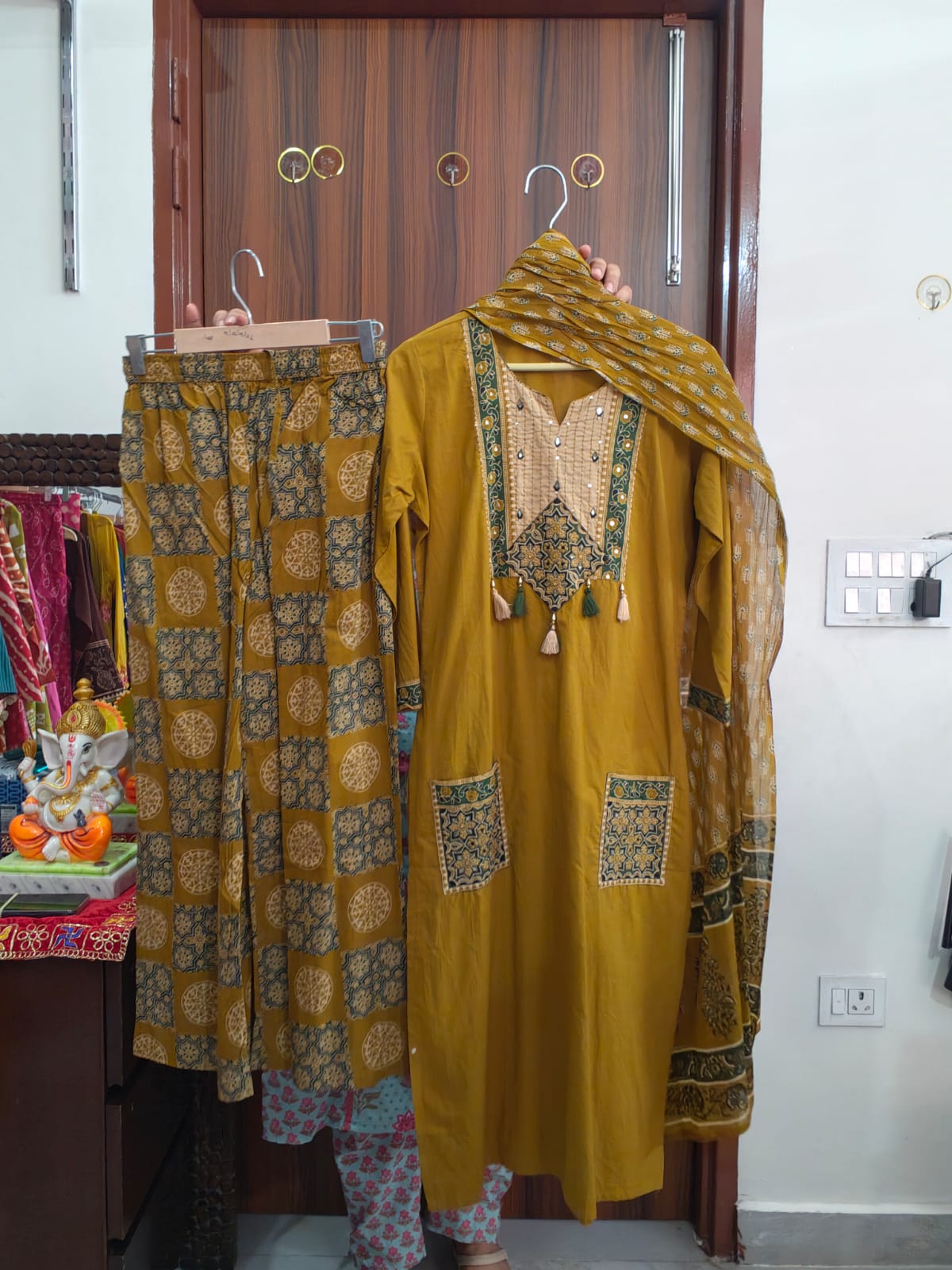 Inaaya Mustard Heritage Printed Suit