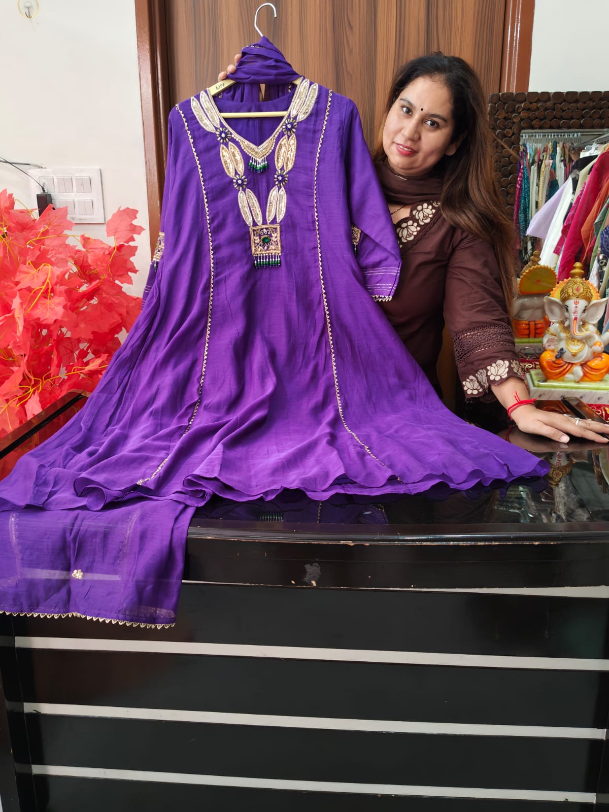 Inaaya Blue Mul Chanderi Suit Set (INCP 001)