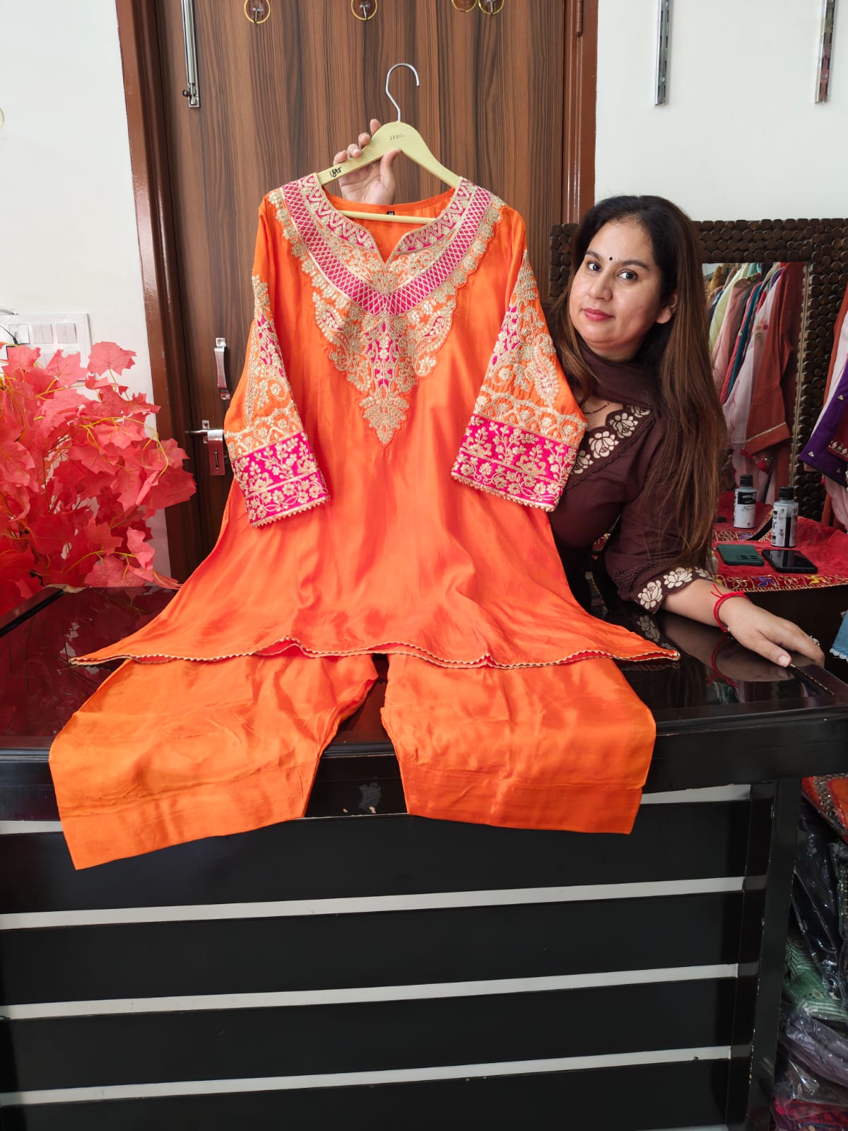 Inaaya Safron Co-ord suit set (INCP 012)