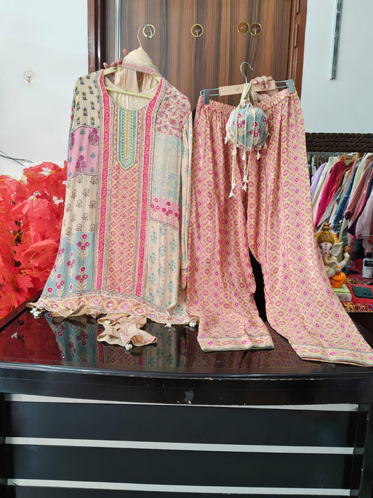 Inaaya printed crape farshi suit set (INCP 035)