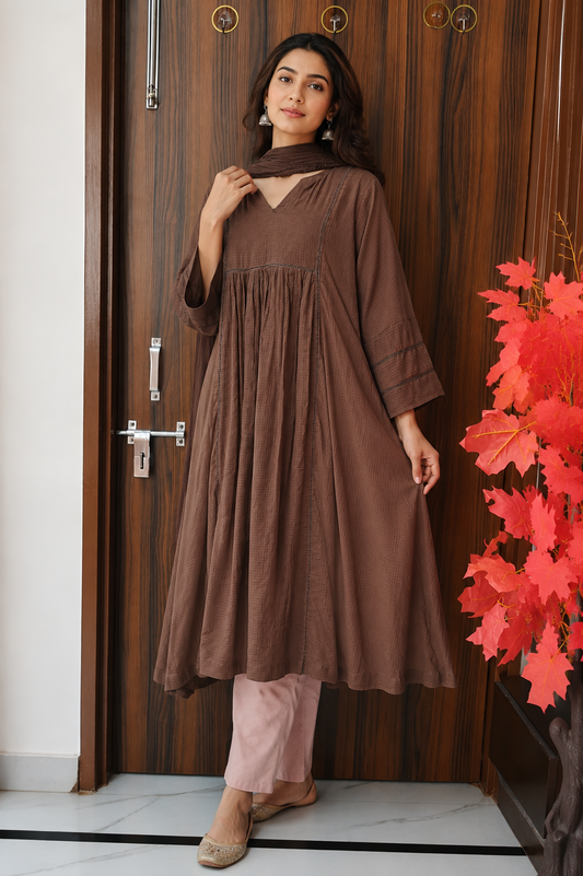 Cotton Plain Palazzo Suit
