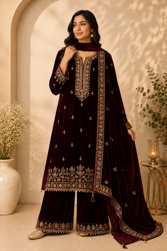 Cotton Fabric Velvet Suits