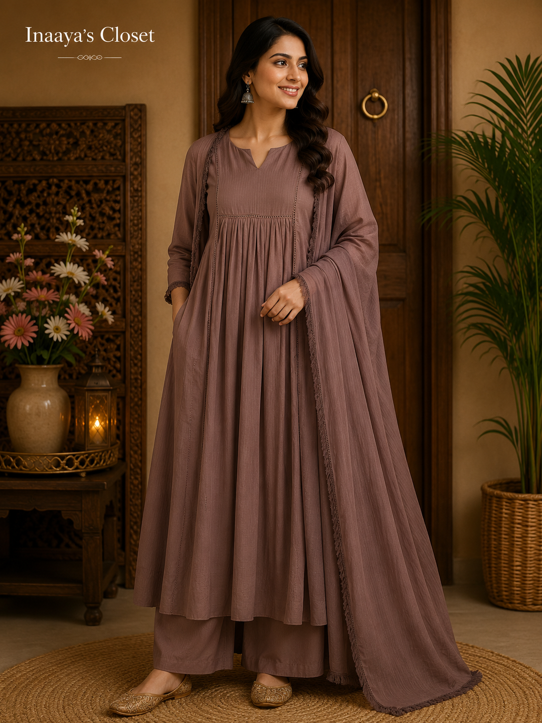 A-Line Kurta Palazzo Suit