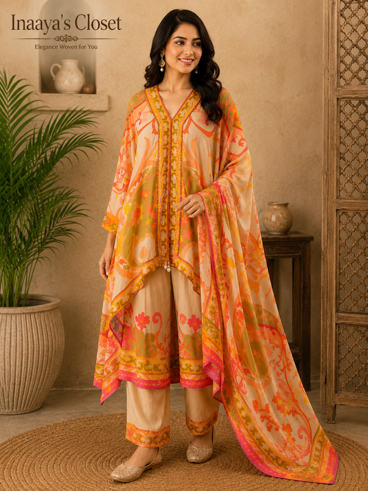 Digital Print Kaftan Suit
