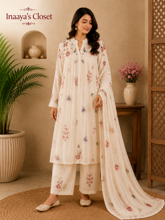 Bloom Embroidered Suit Set