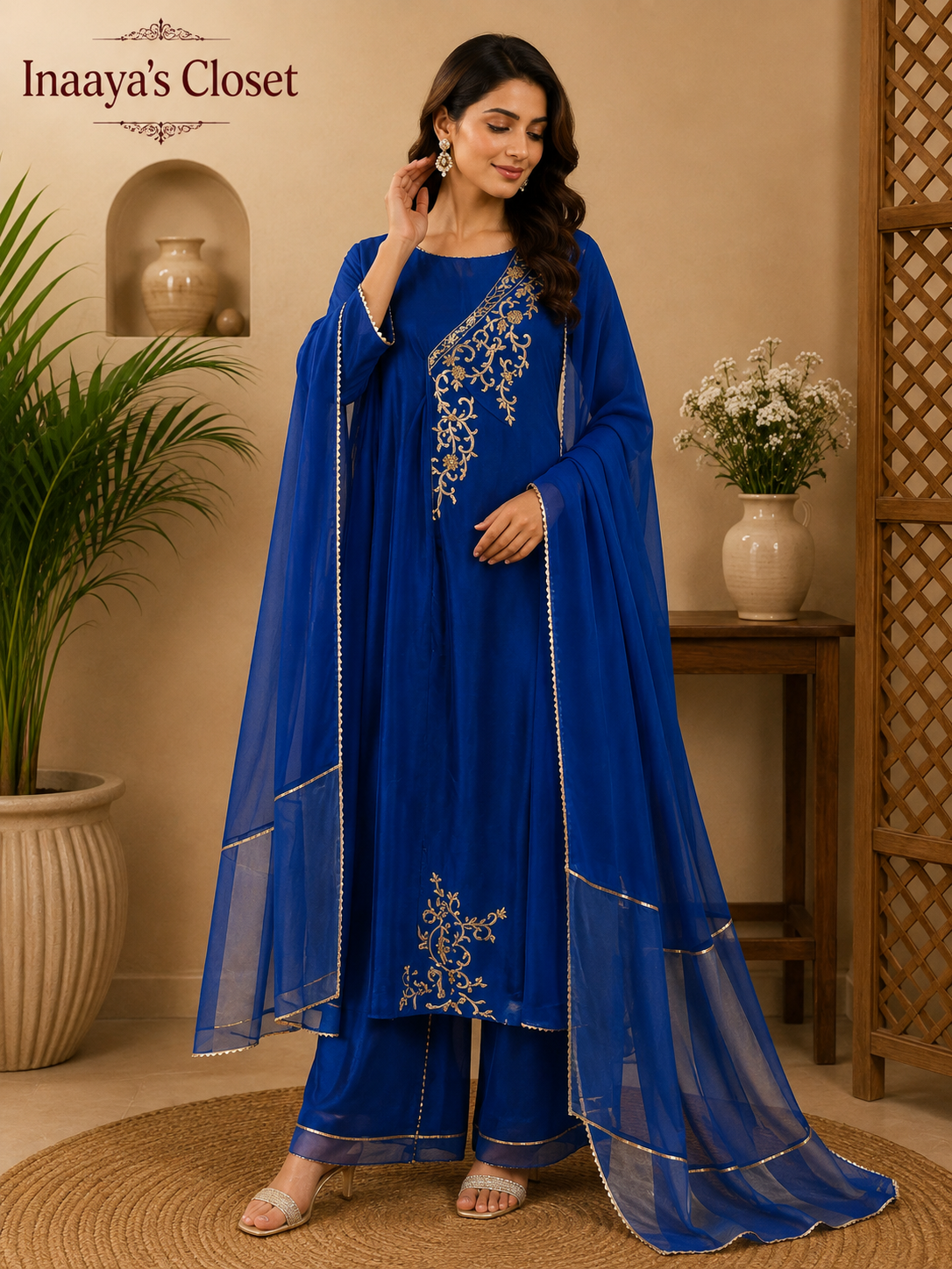 Royal Sapphire Embroidered Suit