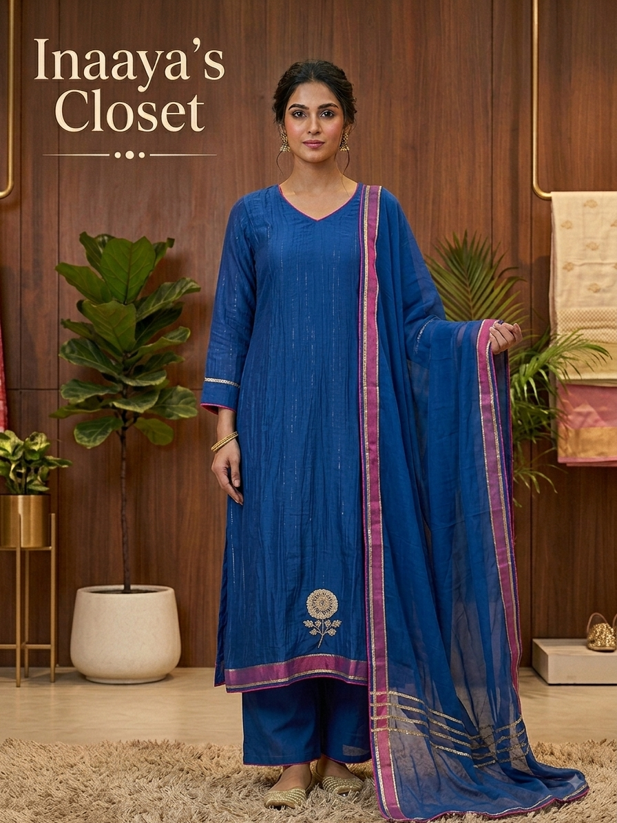 Textured Silk Kurta Set