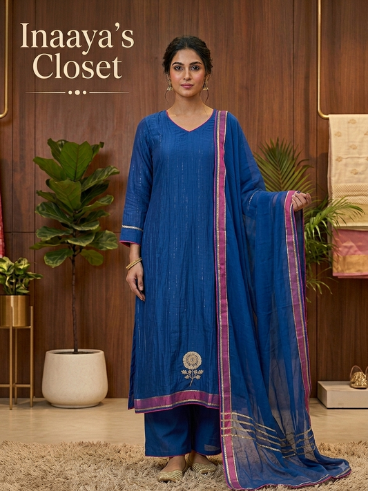 Textured Silk Kurta Set