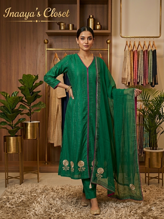 Textured Silk Kurta Set