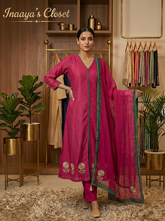 Textured Silk Kurta Set