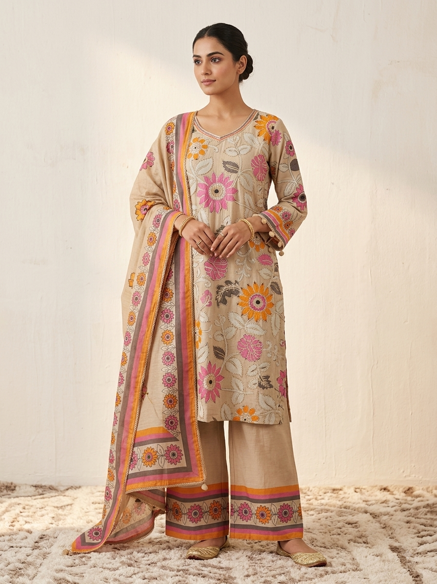 Chanderi Silk Suit Set